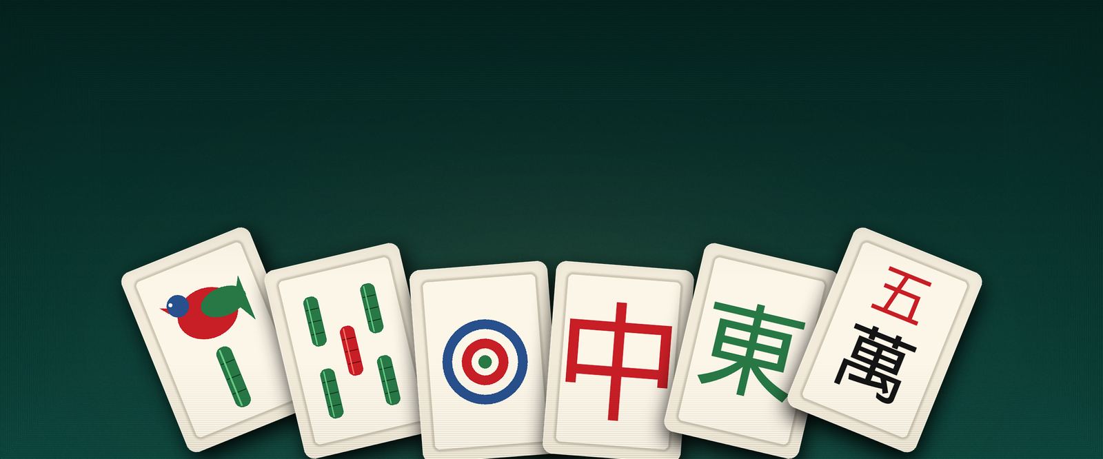 American mahjong tiles fanned in an arc